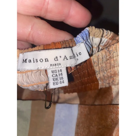 Women Maison d'Amelie S/14 Brown & Blue pant set - Picture 2 of 5